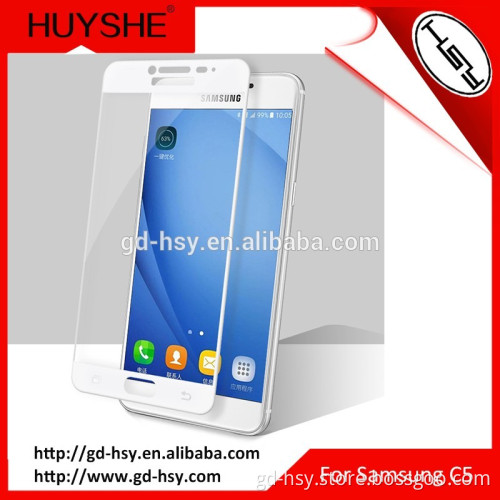 For Mobile Phone Samsung Galaxy C5 Premium Full Cover Tempered Glass Screen Film Protector Silk Print for Samsung C5000